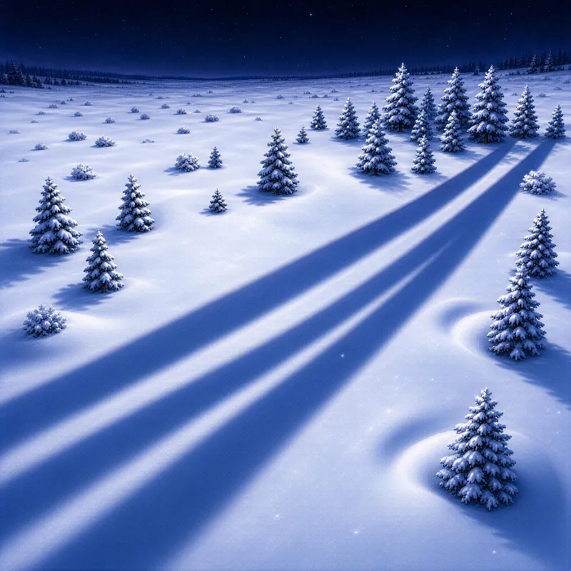 Winter Night Snow Landscape