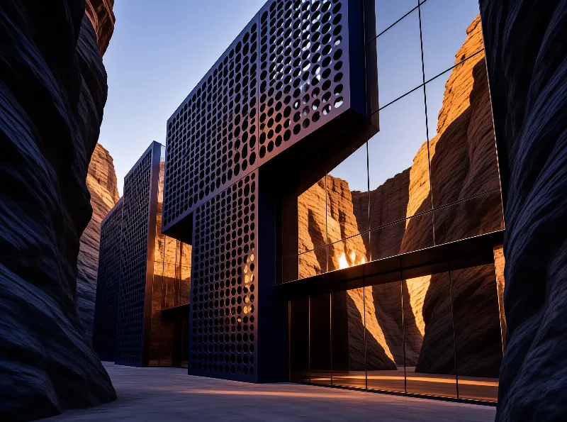 Modern Building in Canyon