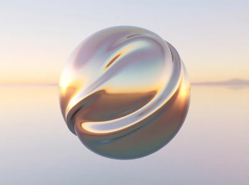 Iridescent Sphere at Sunset