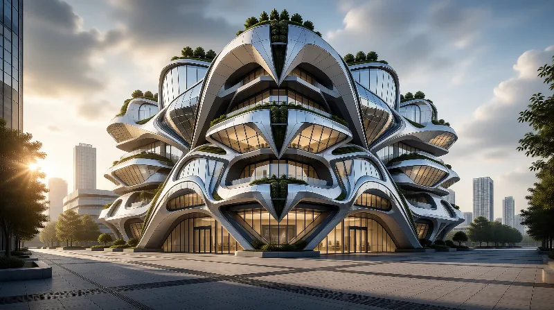 Futuristic Floral Building