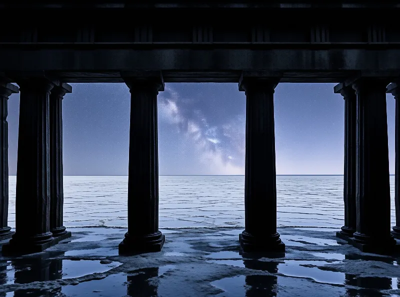 Starry Night Through Columns