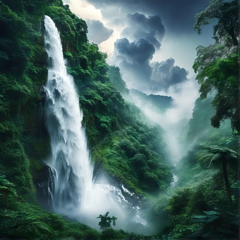 Majestic Jungle Waterfall