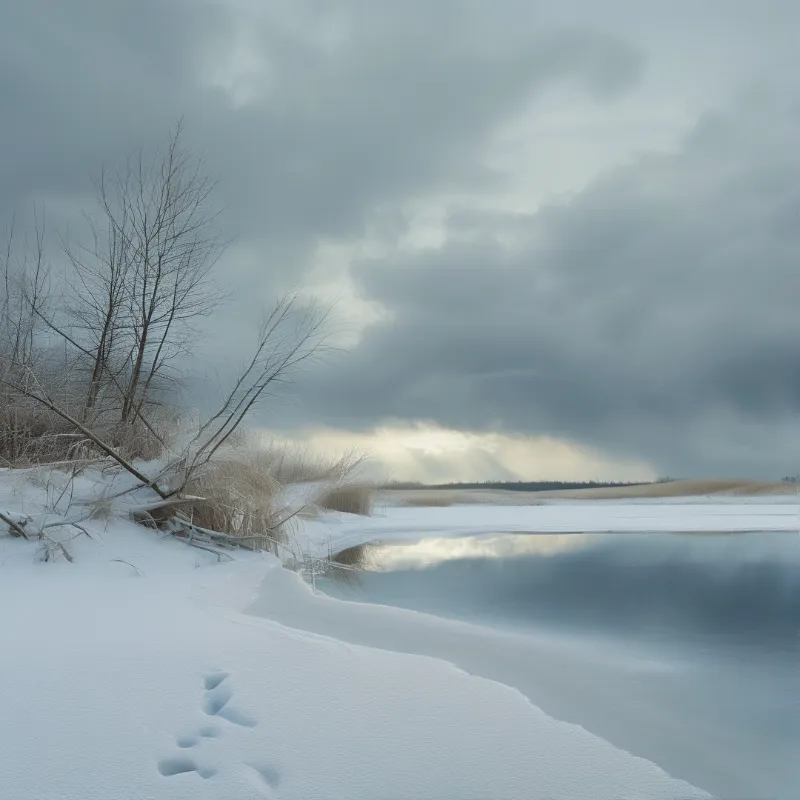 Winter River Landscape