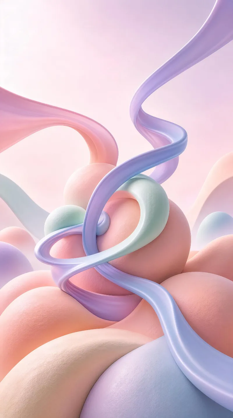 Pastel Abstract 3D Art