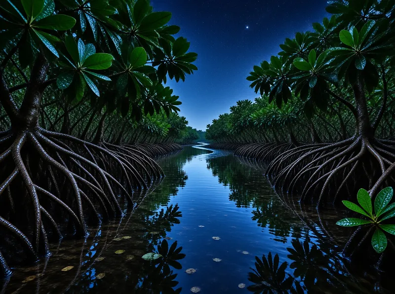 Mangrove Tunnel at Night
