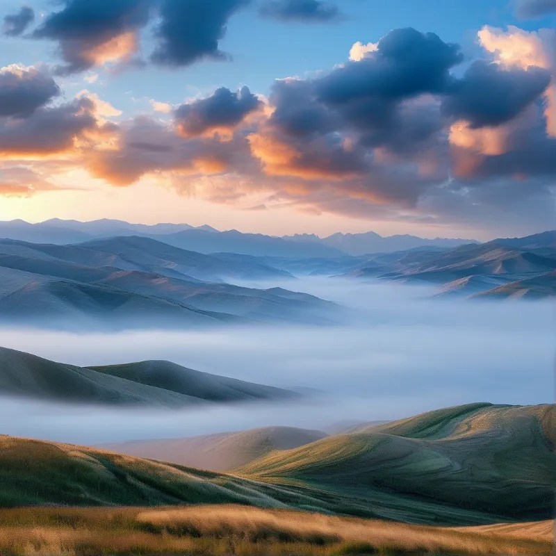 Misty Hills at Sunrise