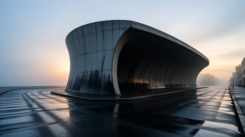 Curved Archway at Sunrise
