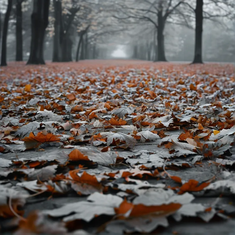 Misty Autumn Forest Path
