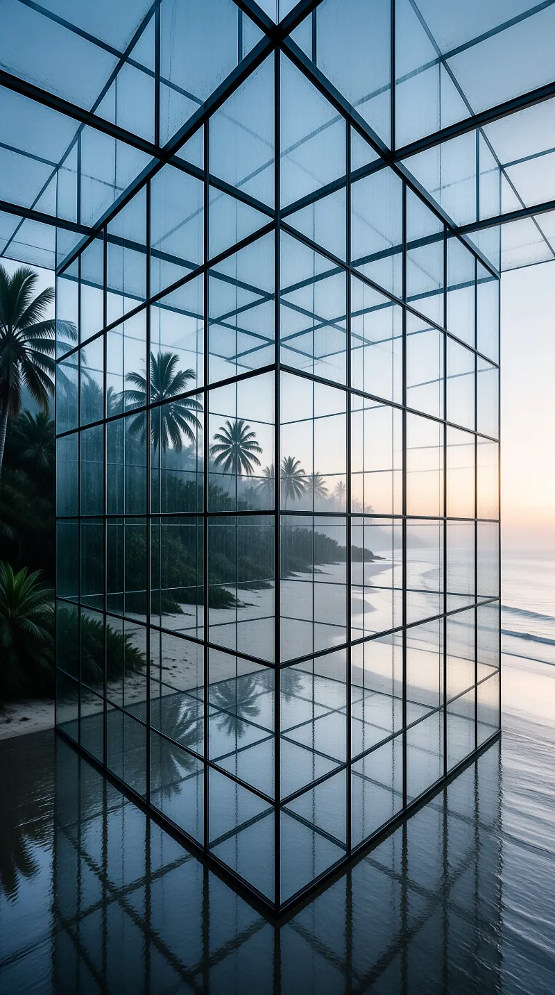 Glass Cube Beach Structure