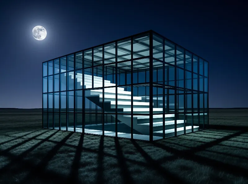 Moonlit Glass Structure