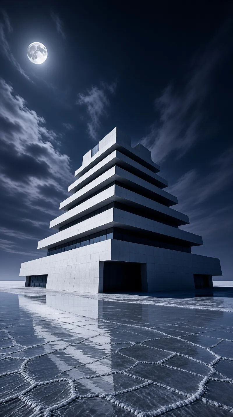 Futuristic Tower at Night