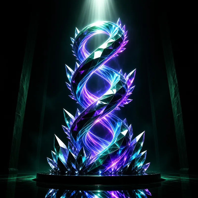 Glowing Crystal DNA Helix