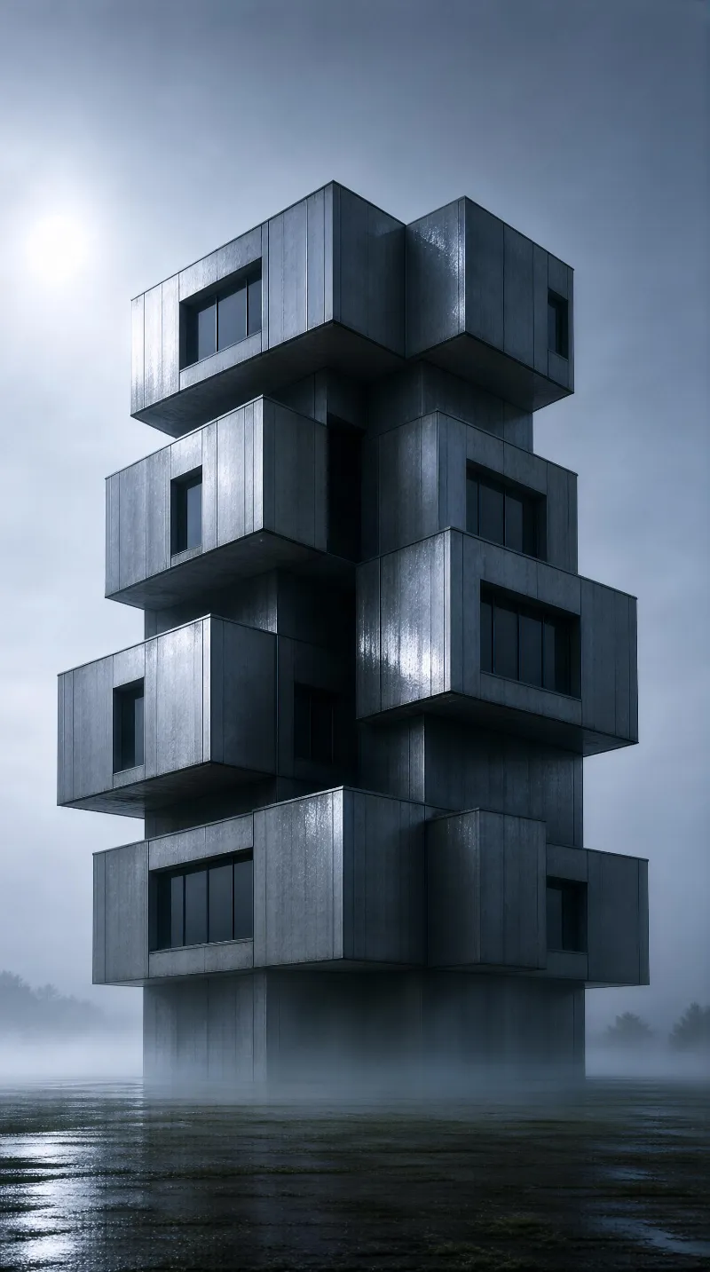Brutalist Stacked Structure