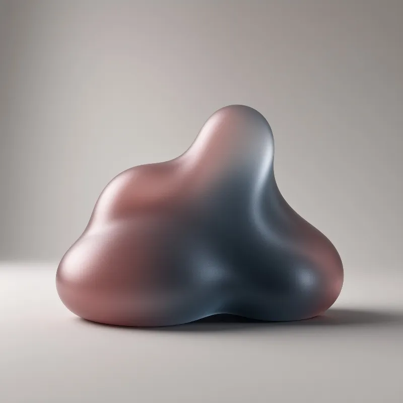 A soft lumpy form with a fine grain finish blends dusty pink into cool grey on a pale seamless studio ground