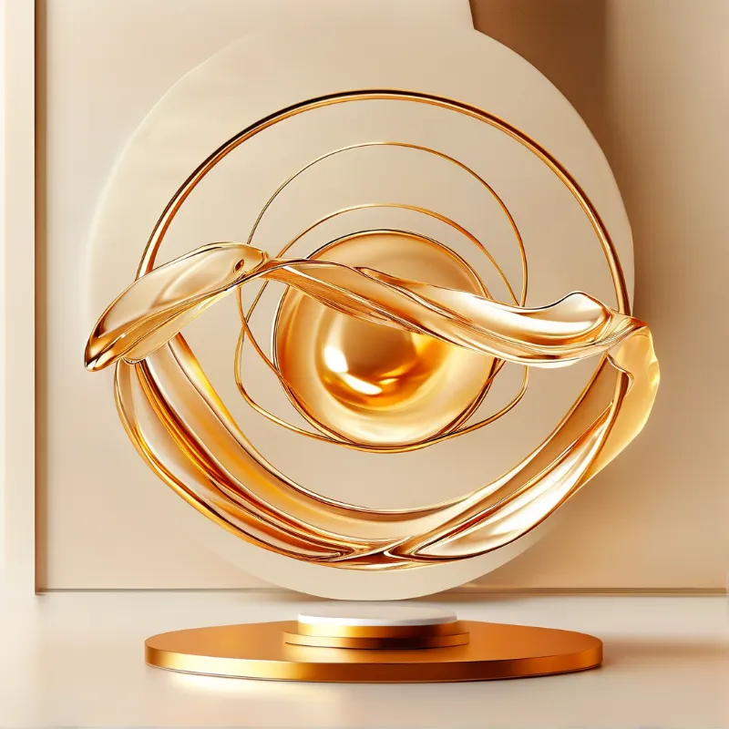 Golden Abstract Sculpture