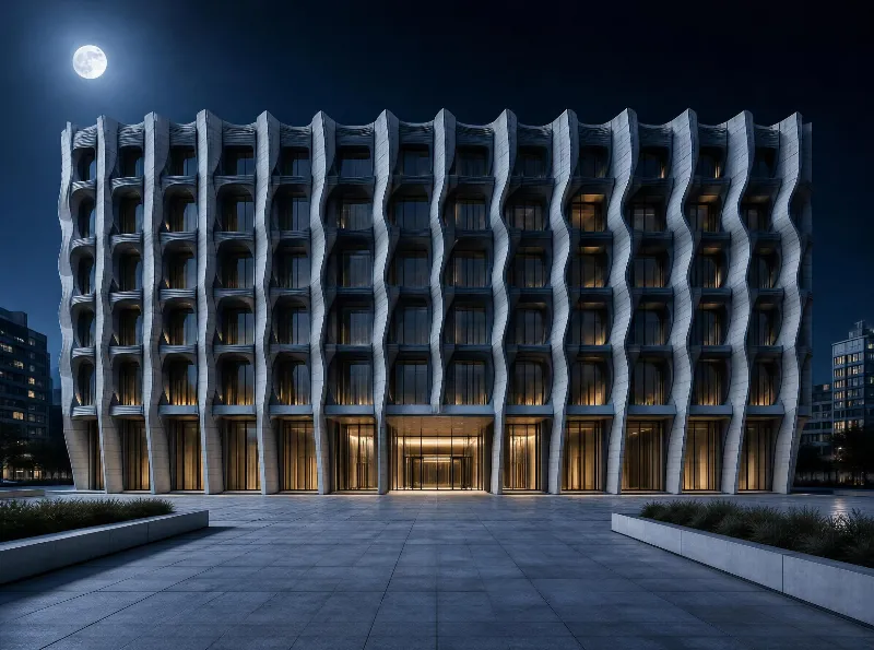 Futuristic Building at Night