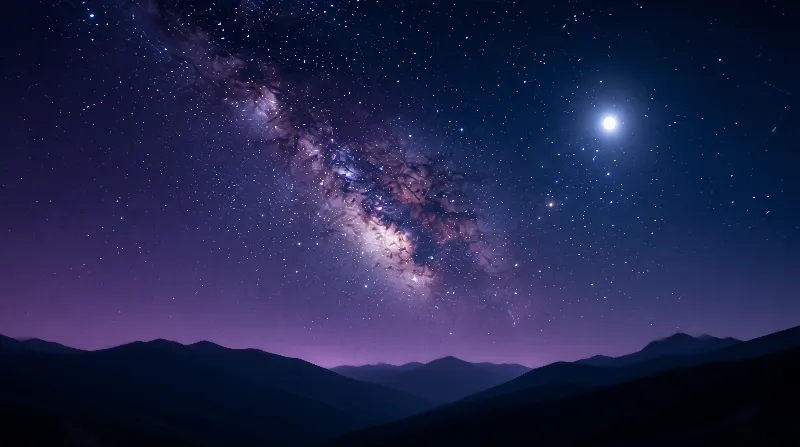 Milky Way Over Purple Mountains