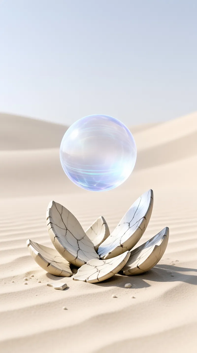 Cracked Eggshell in Desert