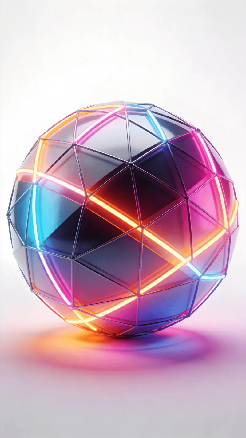 Neon Geometric Sphere