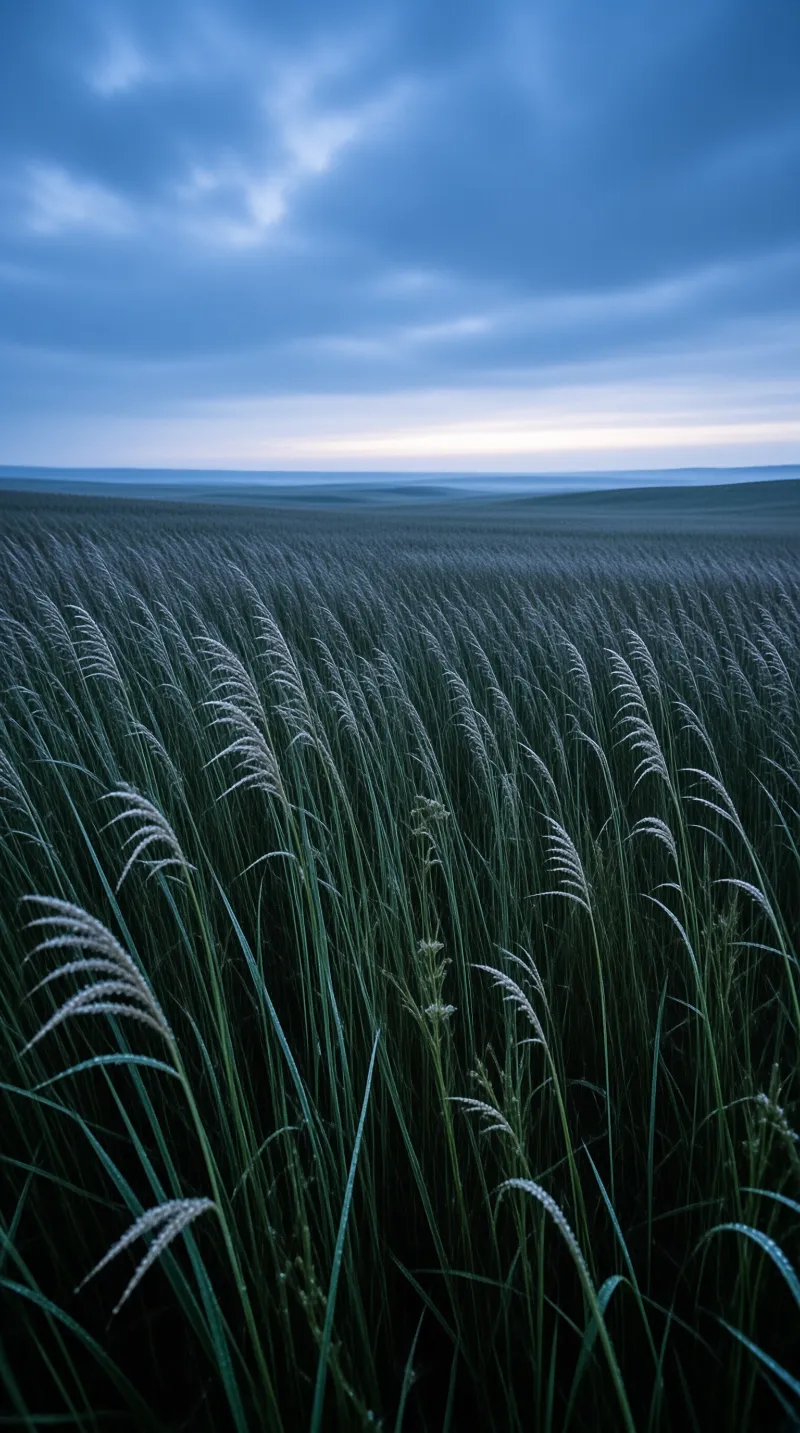 Serene Blue Grass Field