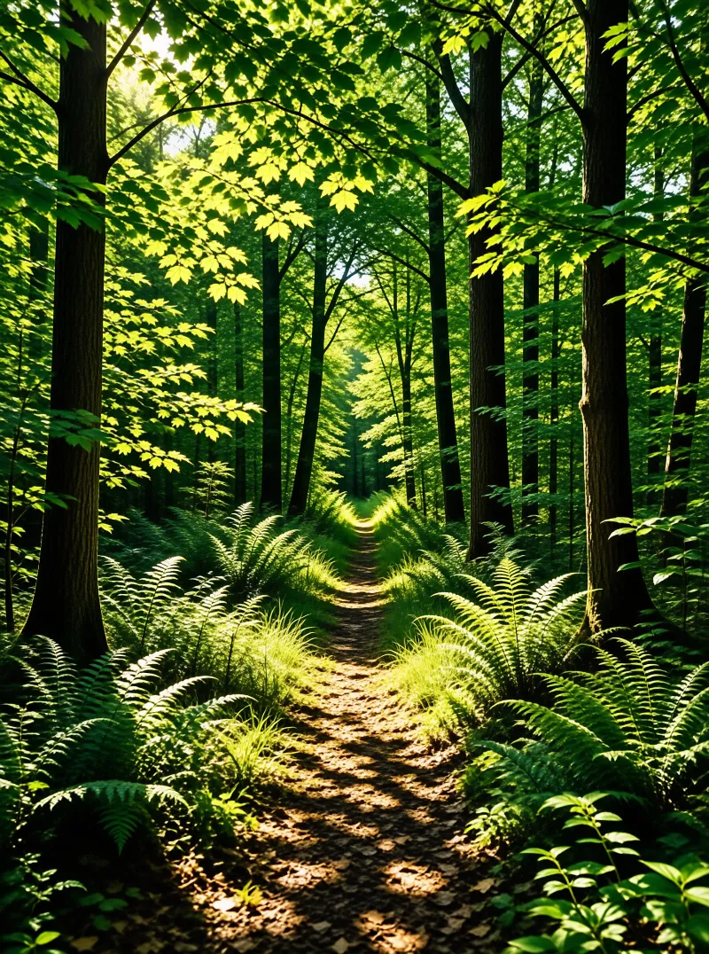 Sunlit Forest Path