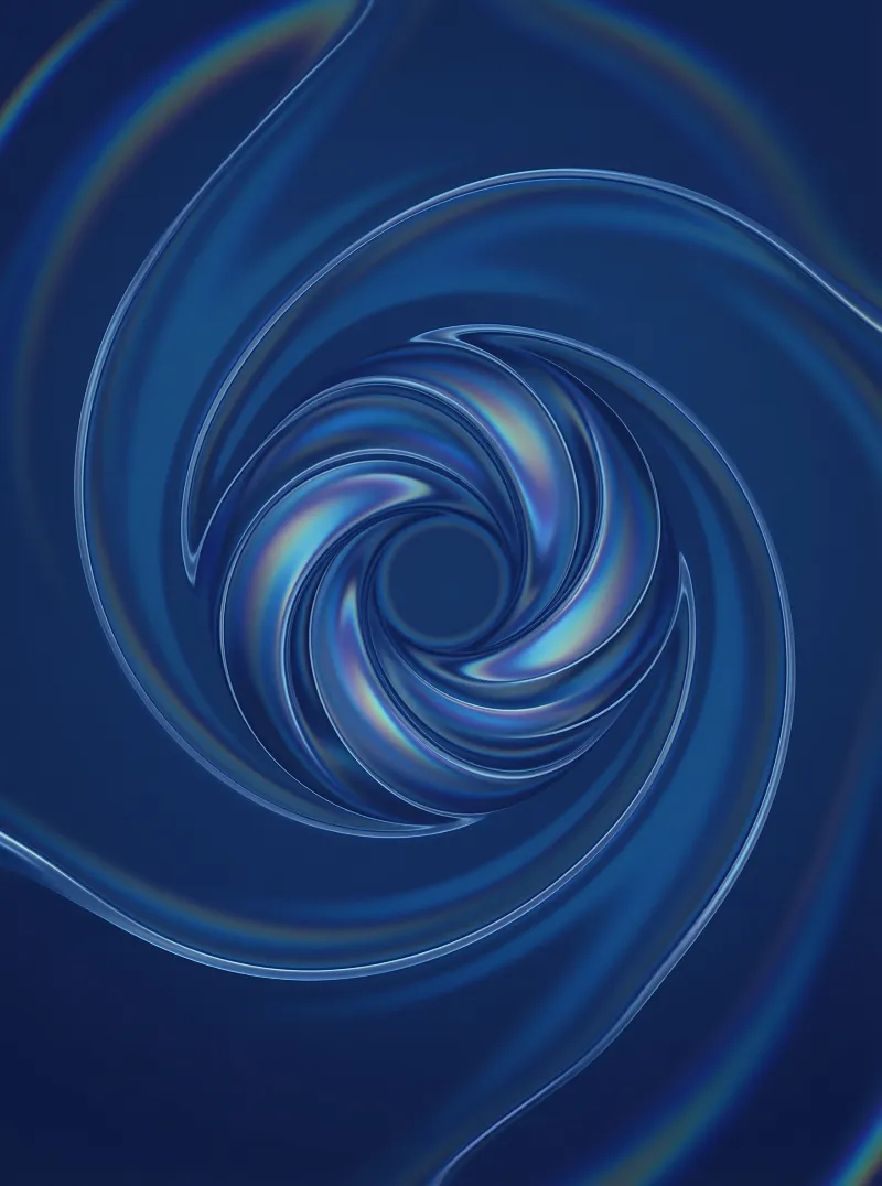 Cobalt Iridescence Spiral — Vortex Study