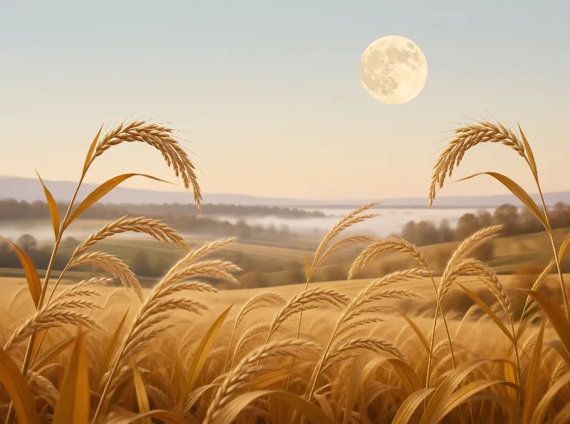 Moonlit Wheat Field