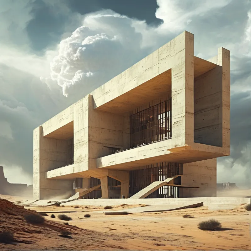 Desert Brutalist Building