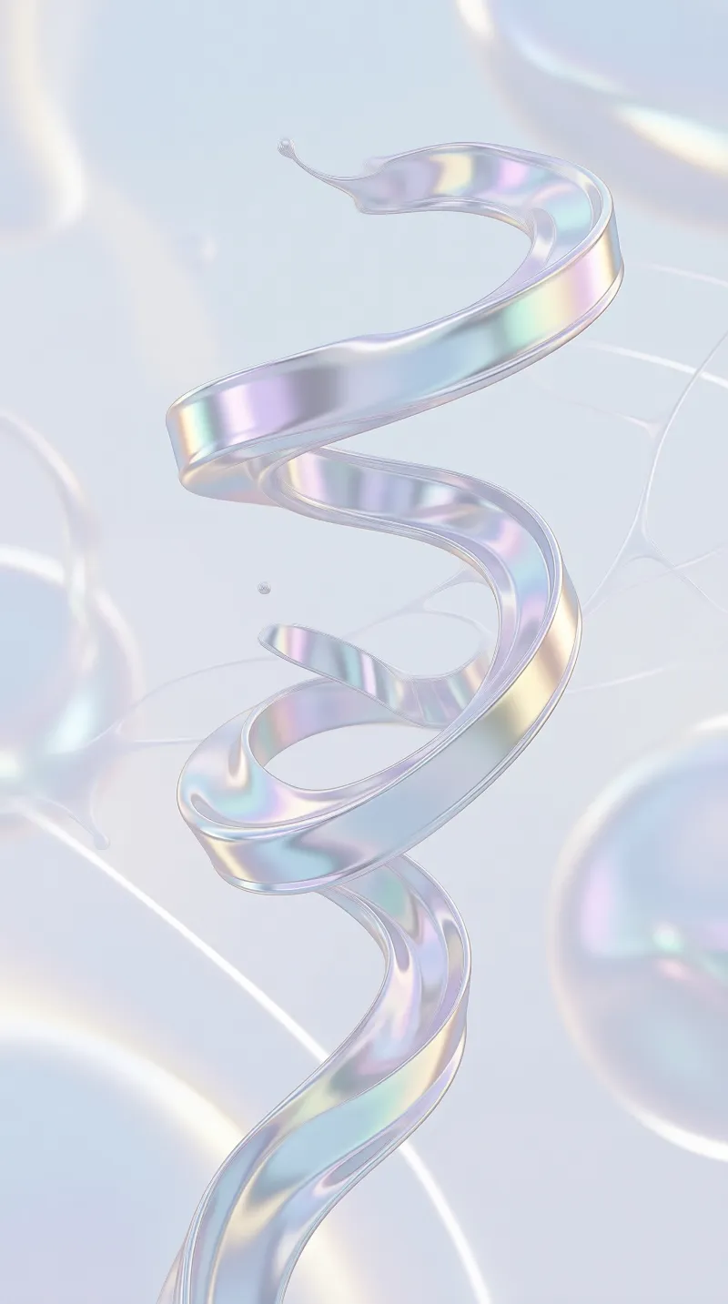 Iridescent Chrome Spiral — Fluid Study