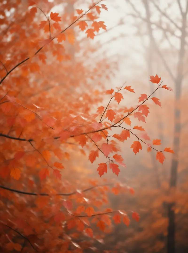 Orange Maple Mist Landscape
