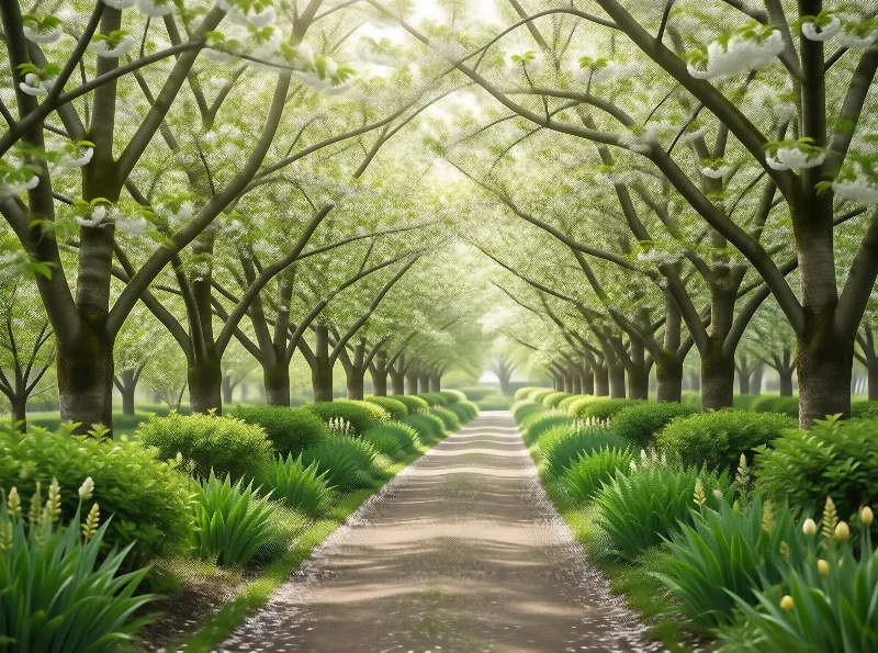 Blossoming Garden Path