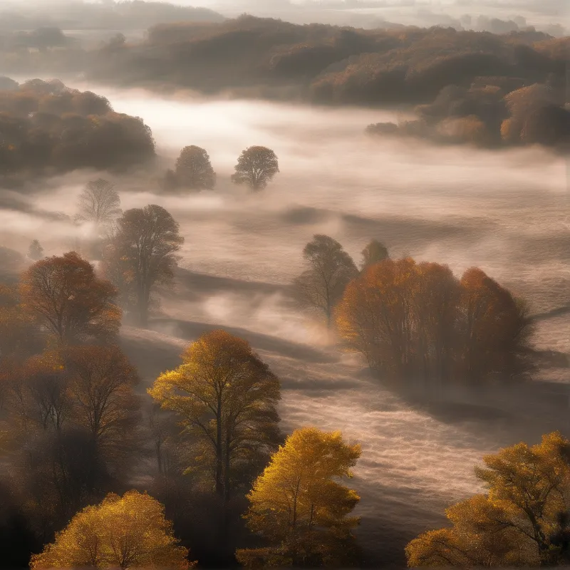 Misty Autumn Landscape
