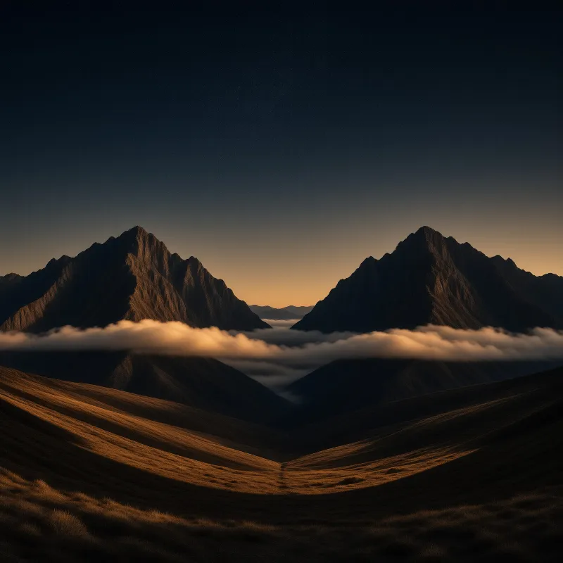 Mountain Peaks at Dawn