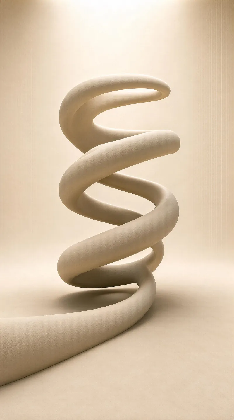 Abstract Beige Spiral Form