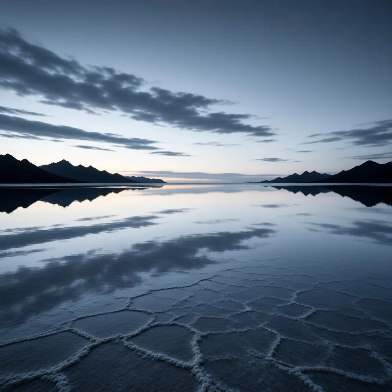 Twilight Salt Flat Landscape