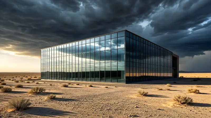 Glass Building in Desert