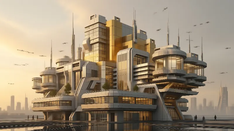 Golden Futuristic Structure