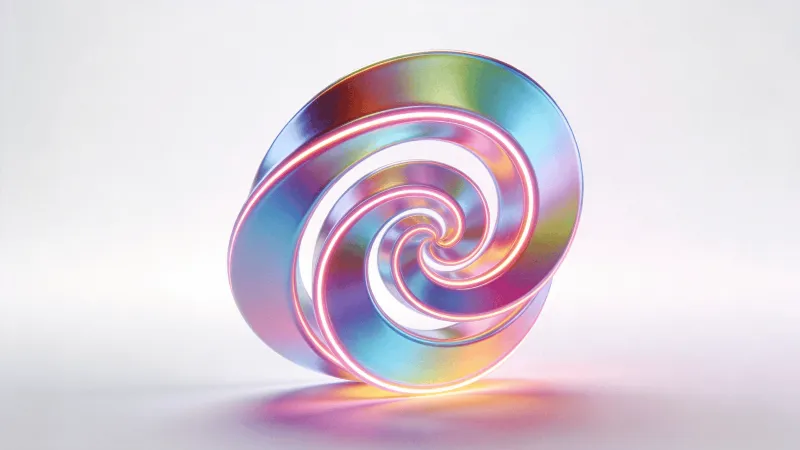 Iridescent, Neon-Lit Helix
