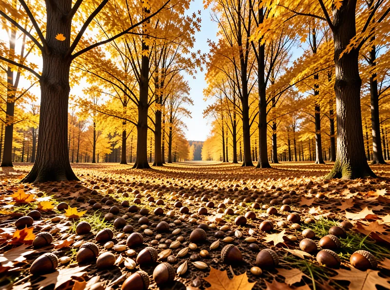 Golden Autumn Forest Path