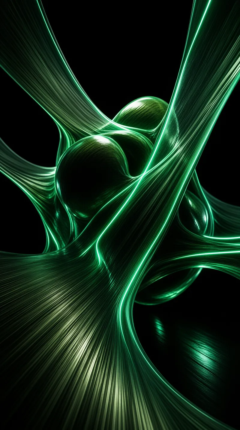 Abstract Green Fluid Art