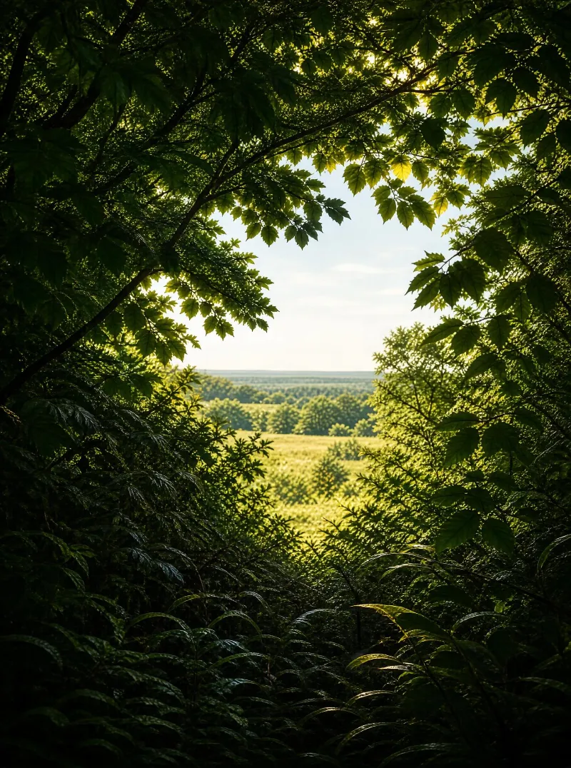 Sunlit Forest View