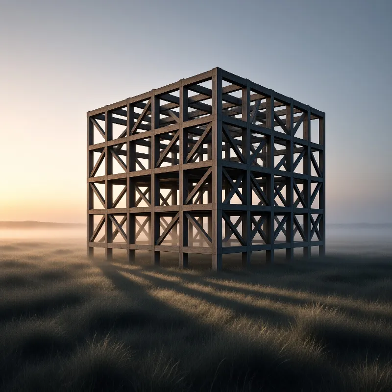 Wooden Structure in Fog