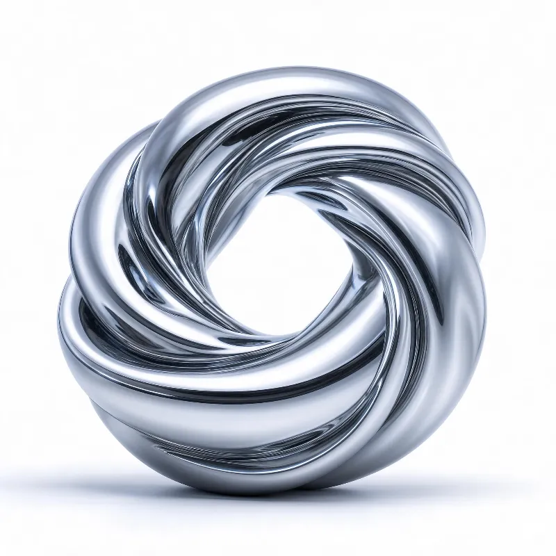 Twisted Chrome Knot Sculpture