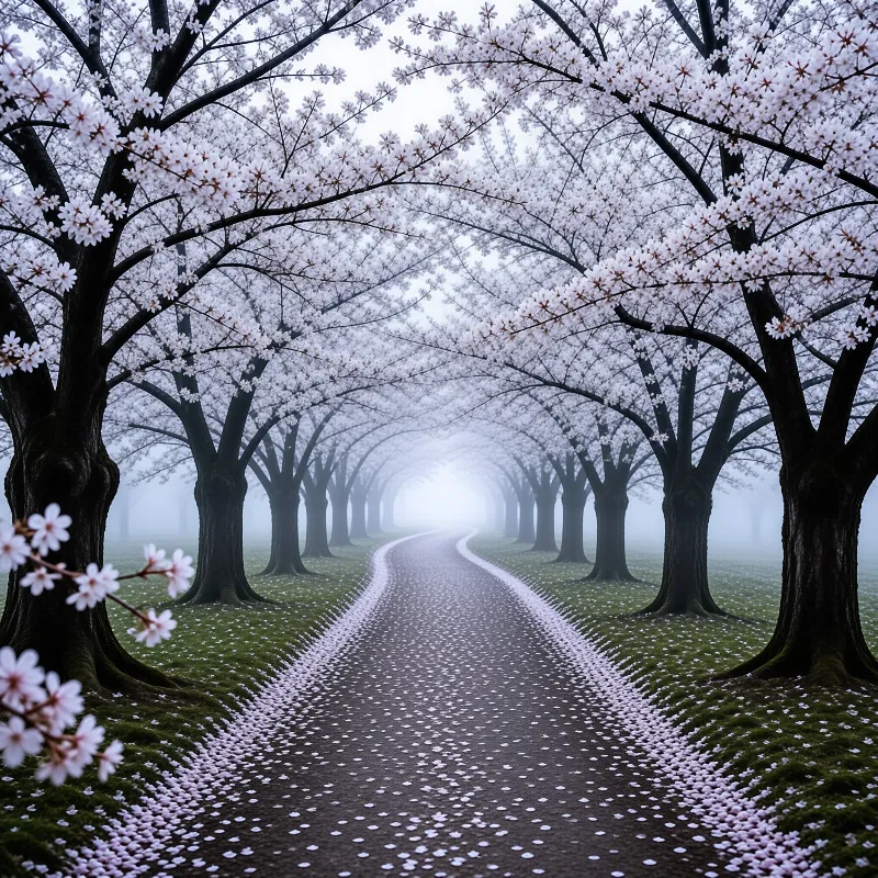 Cherry Blossom Alley Landscape