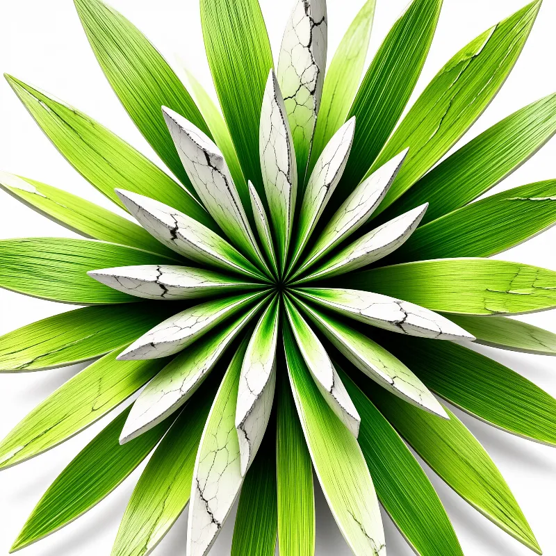 Digital Green and White Flower