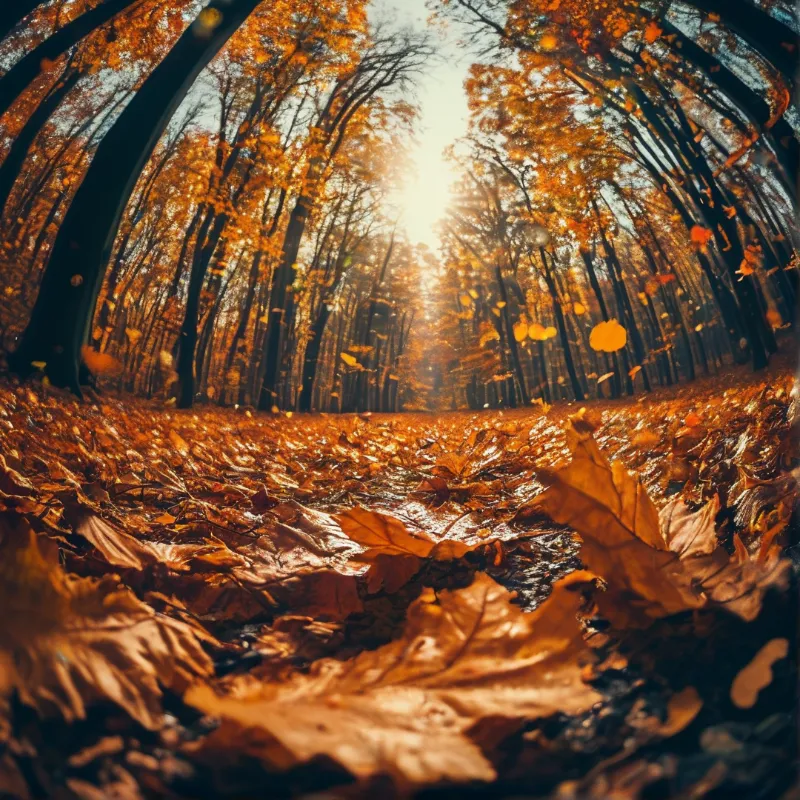 Golden Autumn Forest Path