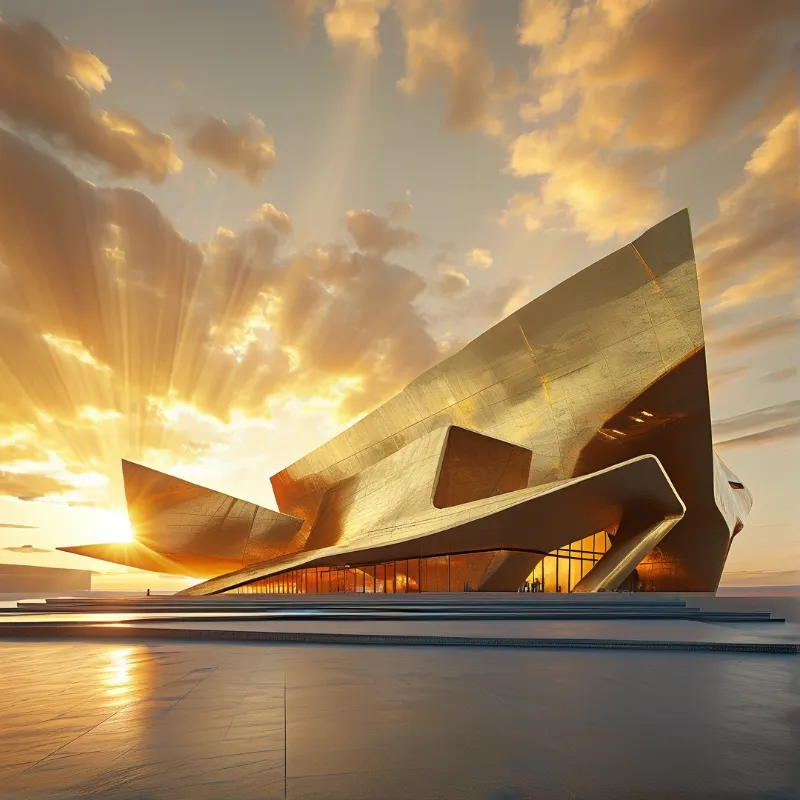 Sunset Futuristic Architecture