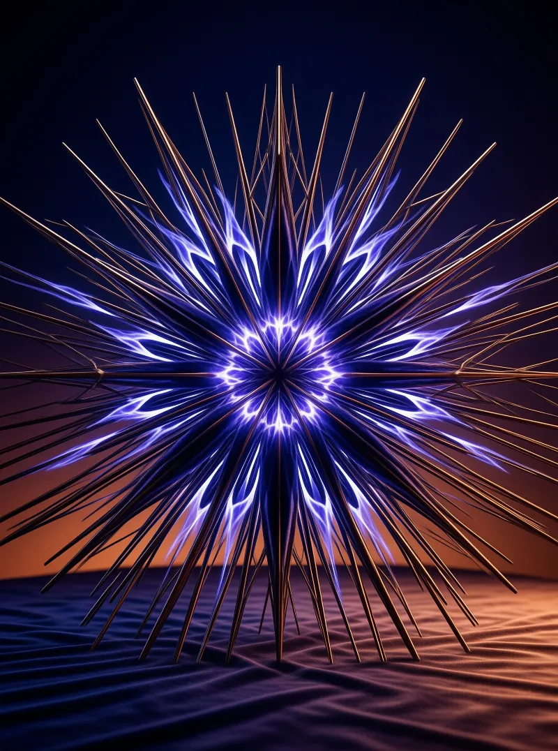 Glowing Spiked Star Sculpture