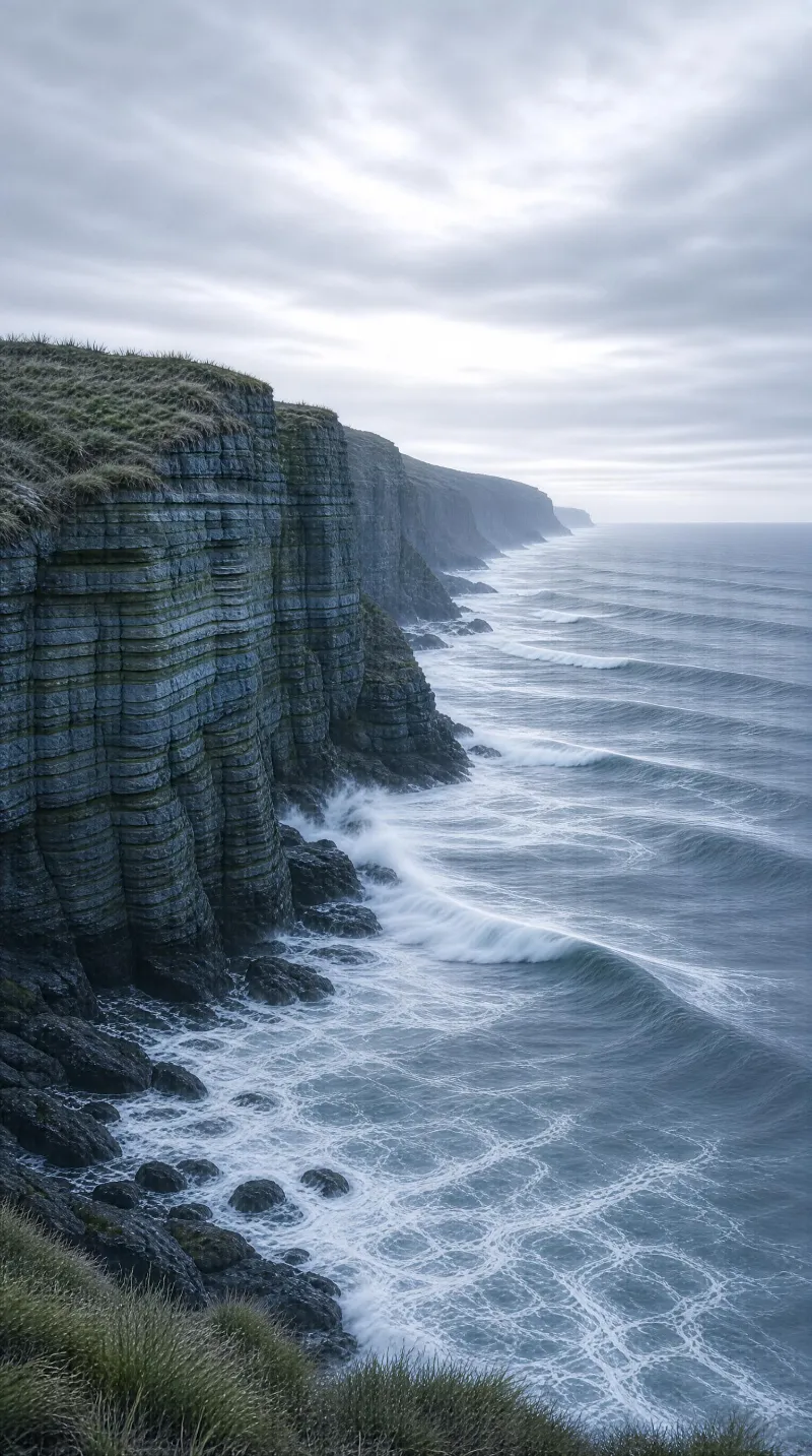 Coastal Cliffs and Ocean Waves