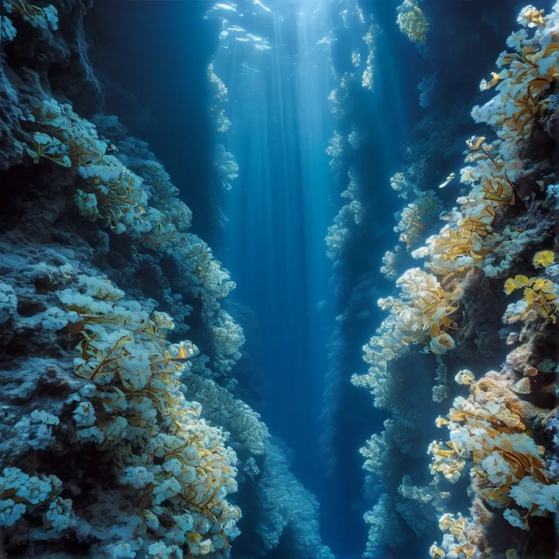 Sunlit Underwater Canyon
